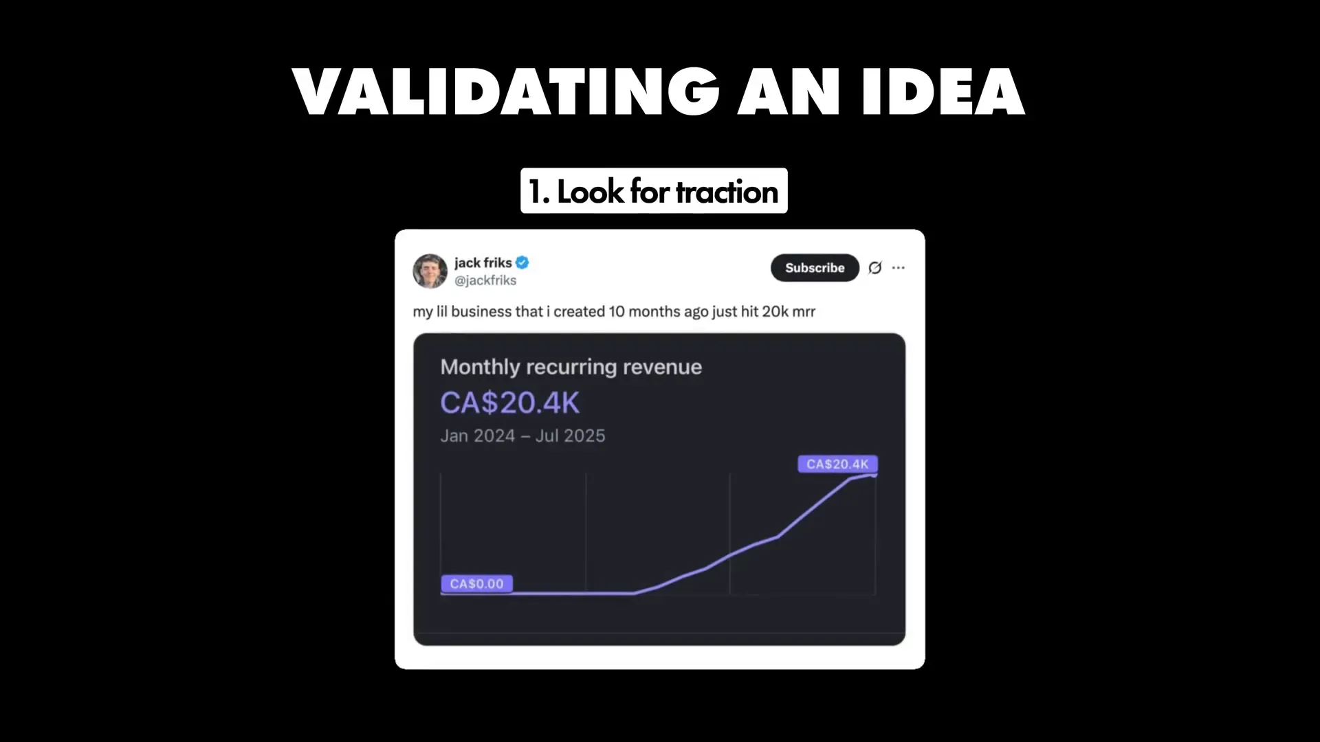 MRR screenshot shared on Twitter as traction proof