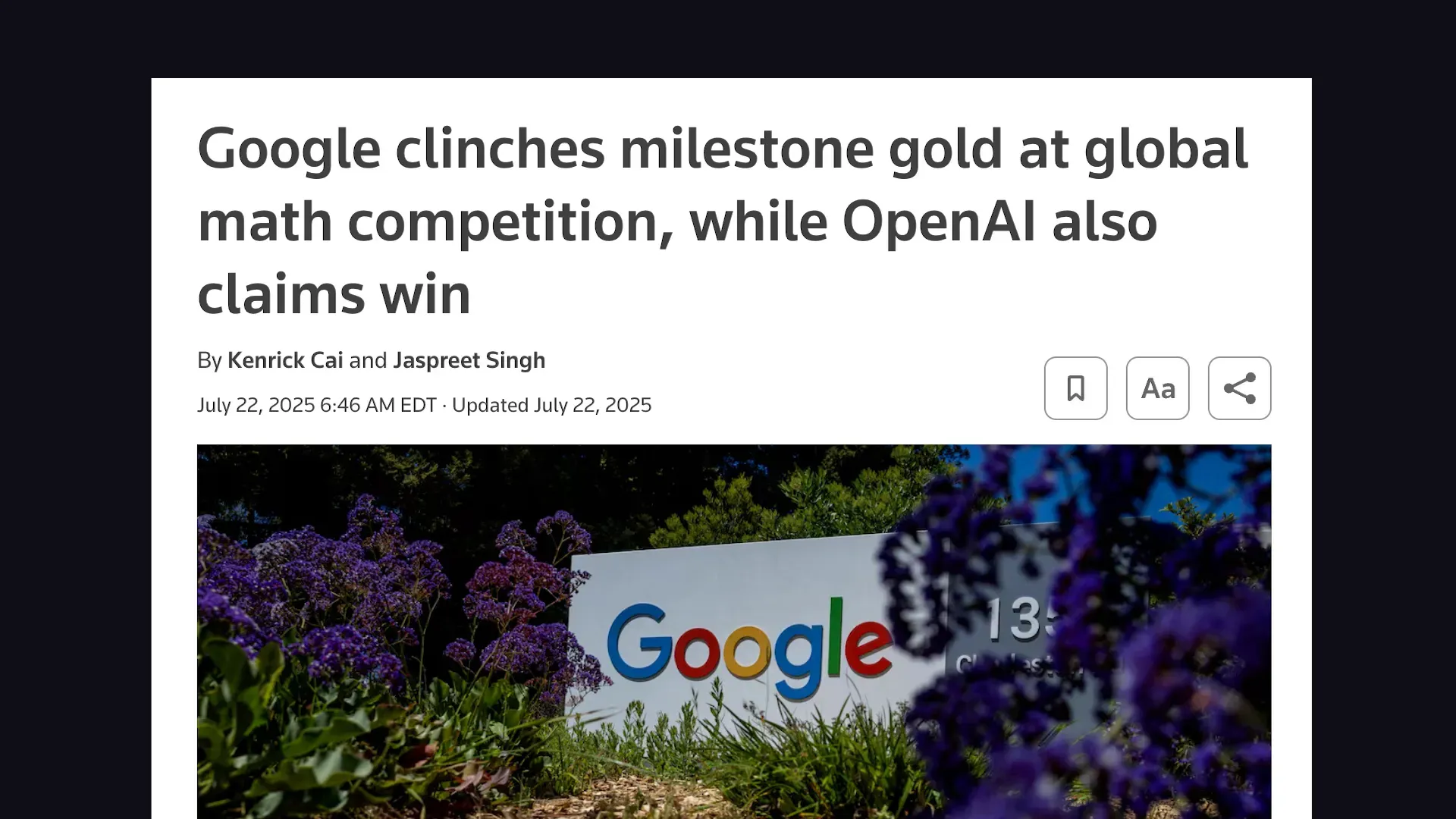 OpenAI and Google winning gold medals at the International Mathematical Olympiad