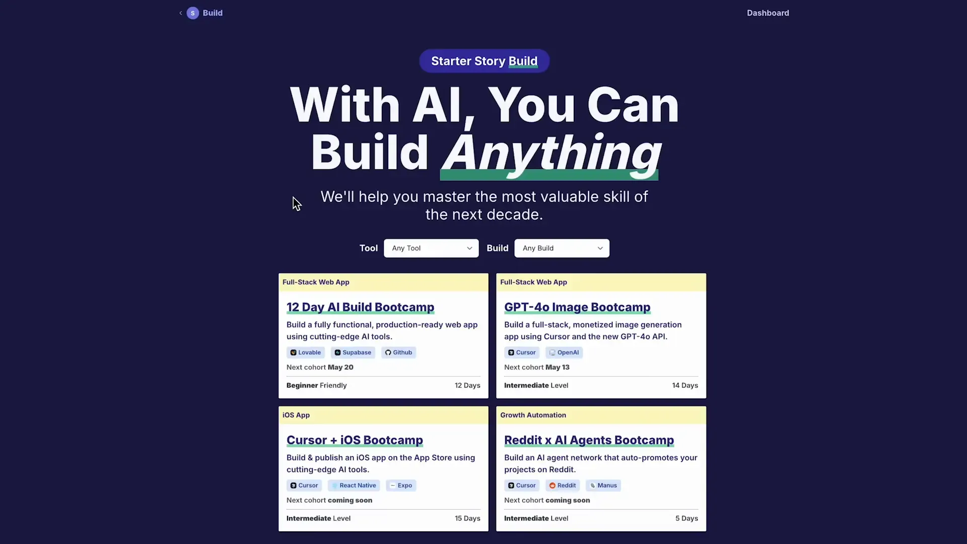 Starter Story Build AI accelerator overview